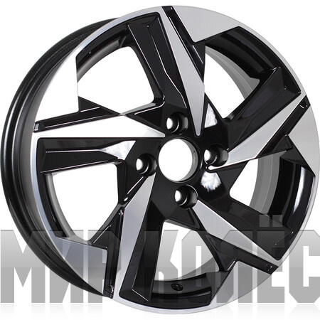 KDW KD1520 6xR15 4x100 ET46 CB54.1 Black Front Polished